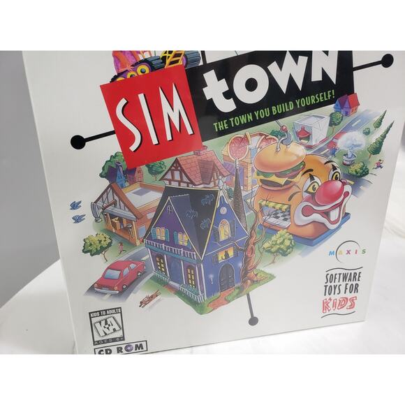 Sim Town Big Box Windows Mac PC CD Maxis COMPLETE Kids Game SimTown 1990’s - Picture 3 of 4